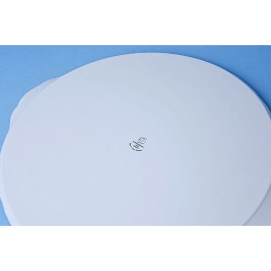 Talíř dortový s uchy 31 cm, Verona červené kvítí + zelená, G. Benedikt 1882