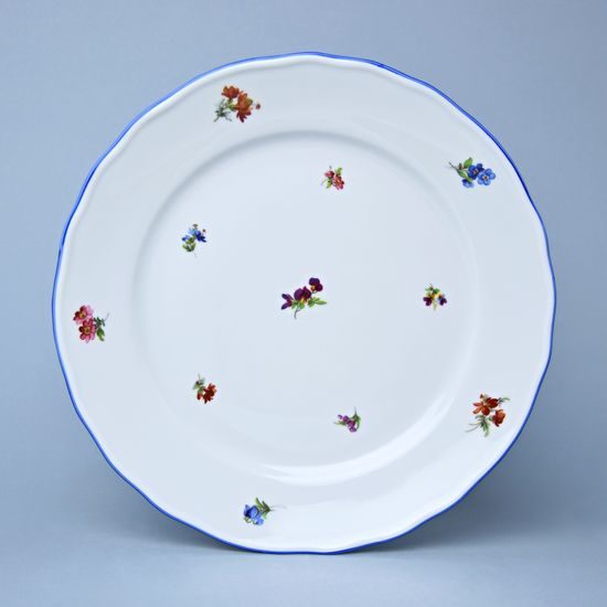 Talíř mělký 26 cm, Házenka modrá linka, Český porcelán a.s.