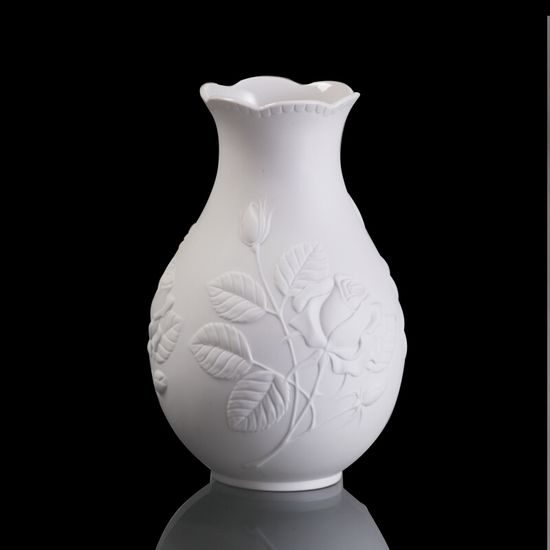 Vase 18 cm Rosengarten, Biscuit china, Kaiser 1872, Goebel