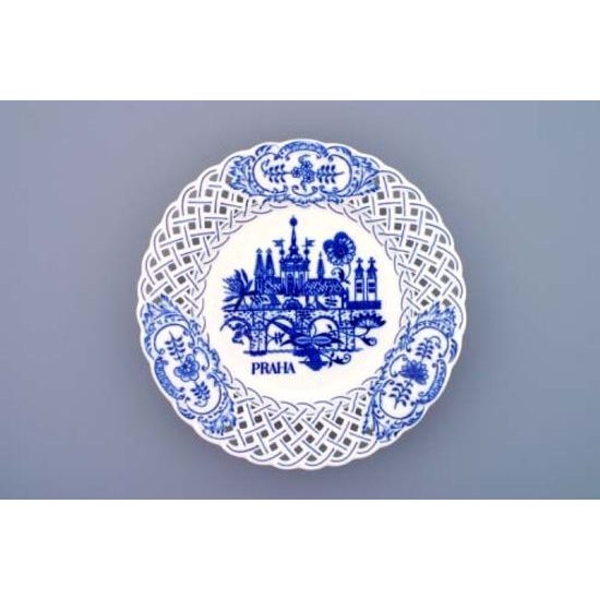 Plate perforated / Prague 24 cm, Original Blue Onion Pattern