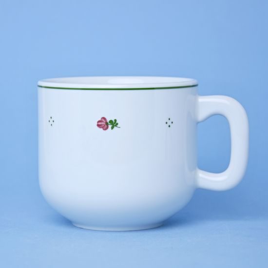 Mug 400 ml, Benedikt red flowers + green, G. Benedikt 1882