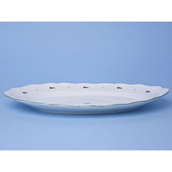 Dish oval 36 cm, Verona red flowers + green, G. Benedikt 1882