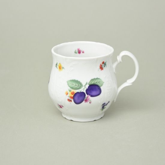 Mug Jonas 310 ml, Thun 1794 Carlsbad porcelain, BERNADOTTE plums and flowers