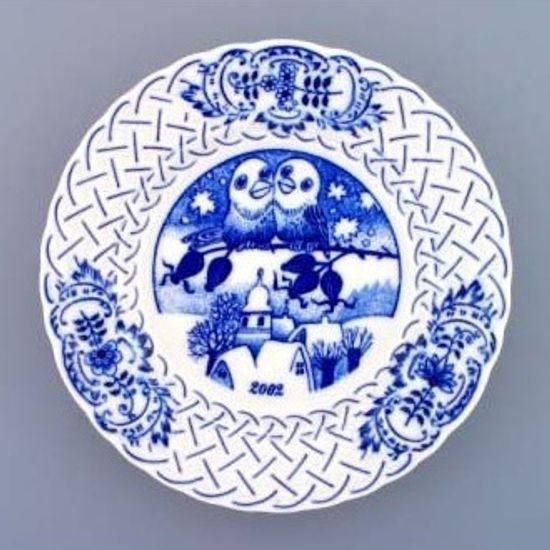 Annual plate 2002 18 cm, Original Blue Onion Pattern