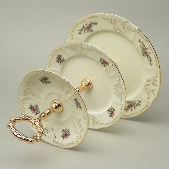 BERNADOTTE zámecká: Etažer 3 díl. 34 cm, Thun 1794, karlovarský porcelán, BERNADOTTE