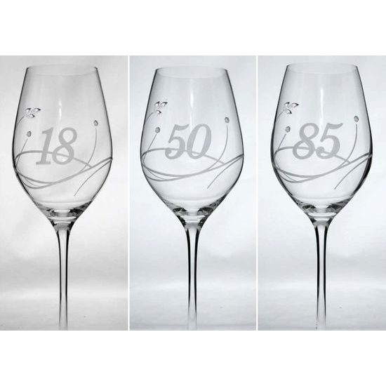 Celebration: Glass 360 ml plus Swarovski Crystals plus celebration number