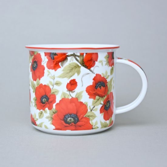 Hrnek Tina Fantazie, Vlčí máky, 380 ml, velký, Český porcelán a.s.