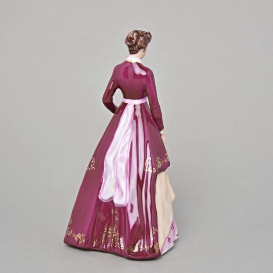 Lady Biedermeier 19 cm, Purpur, Porcelain Figures Duchcov