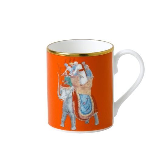 Blenheim Palace - Indian Room, Elephant: Mug orange 280 ml, English Fine Bone China, Roy Kirkham