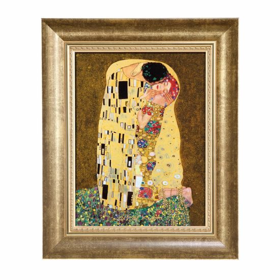 Picture 28 x 34,5 cm, Porcelain, The Kiss, G. Klimt, Goebel
