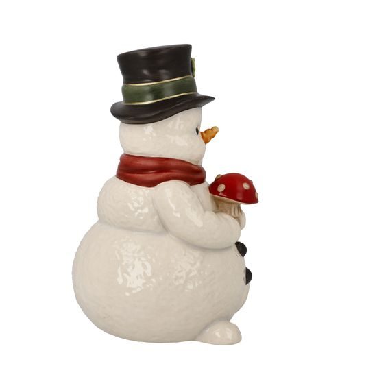 Snowman figurine Little Messenger of Happiness 8 / 8 / 12.5cm, stoneware, Goebel