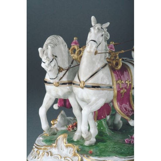 Kočár Ludvíka XIV., 83 x 28 x 32 cm, Kurt Steiner, Porcelánové figurky Unterweissbacher
