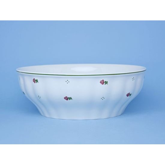 Mísa válcová 24 cm, Benedikt červené kvítí + zelená, G. Benedikt 1882