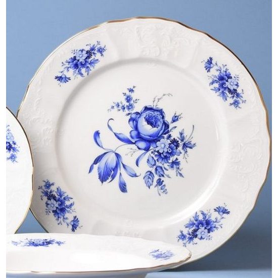 Plate dining 25 cm, Thun 1794 Carlsbad porcelain, BERNADOTTE blue rose