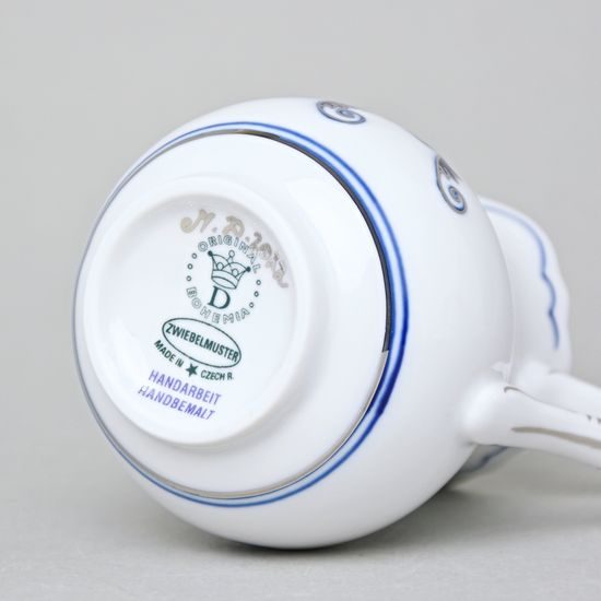 Creamer 250 ml, blue onion pattern + platinum, Cesky porcelan a.s.