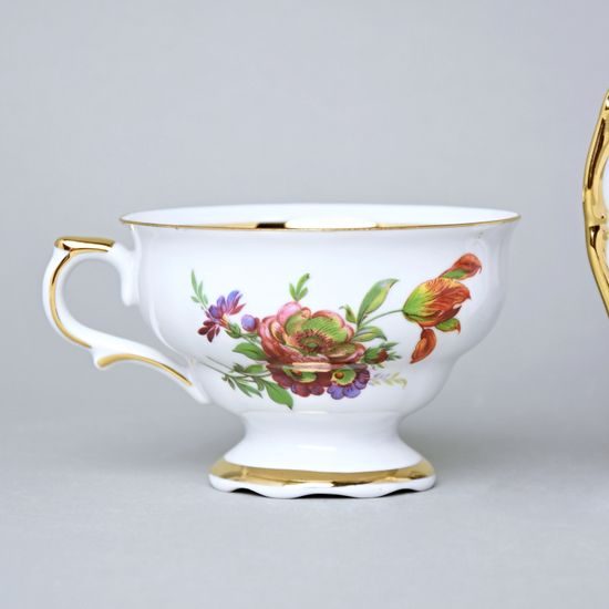 Šálek 230 ml a podšálek 150 mm, Aristokrat, Queens Crown, Original Bohemia porcelain
