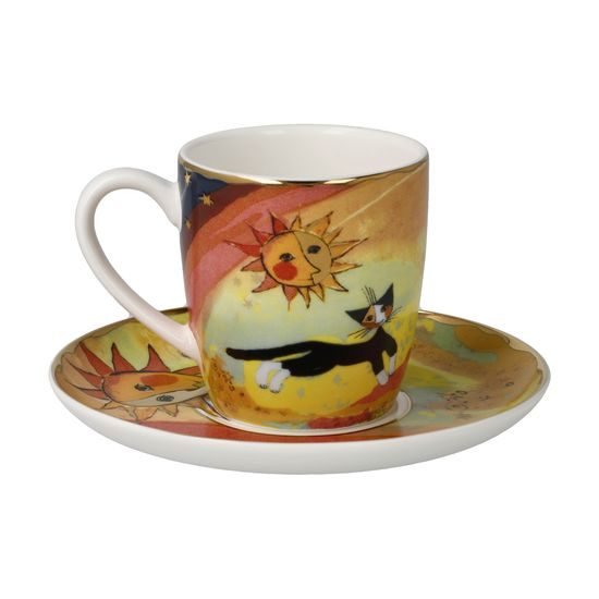 Cup 100 ml and saucer 11,5 cm, Gatti in autunno, fine bone china, Goebel