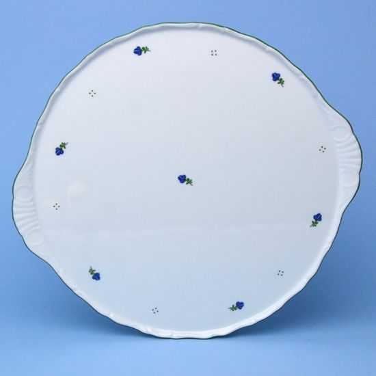 Cake plate with handles 31 cm, Verona blue flowers + green, G. Benedikt 1882