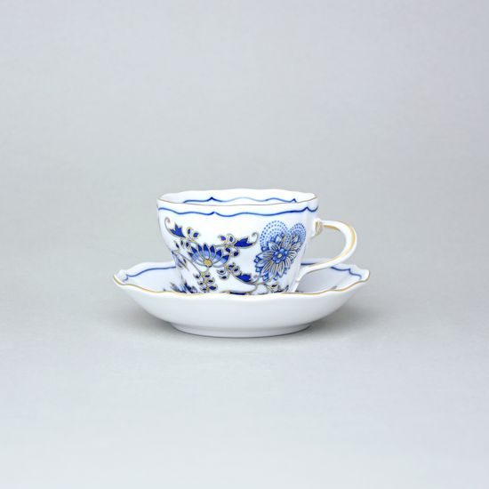 Šálek a podšálek A/1 + A/1, 120 ml / 13 cm na malé kavčo, Cibulák se zlatem, originální z Dubí