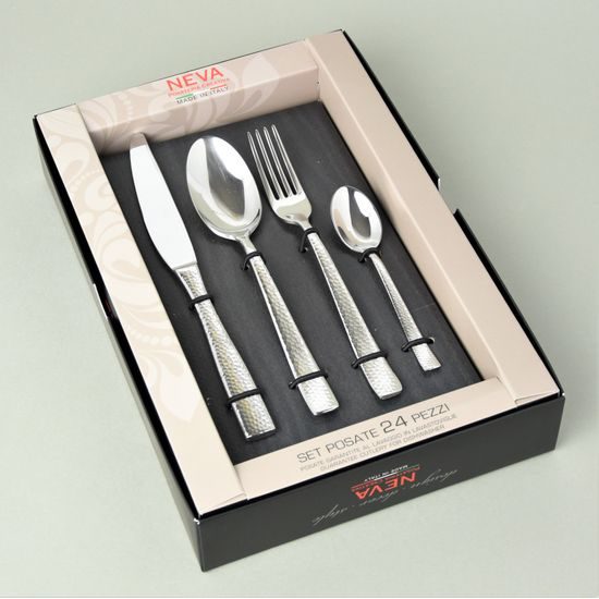 24 pcs. cutlery set, Posata MARTELLATA, NEVA