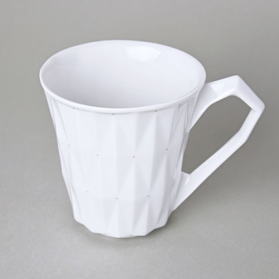 Mug Maxi Diamond White, 550 ml, Porcelain Goldfinger