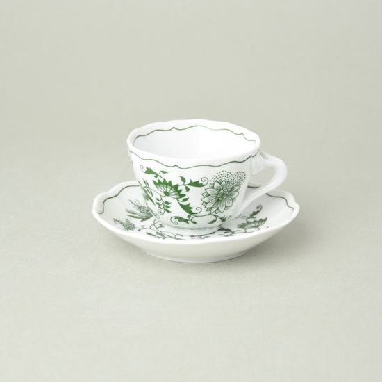 Cup and saucer A + A 0,08 l / 11 cm for mocca (espresso coffee), Original Green Onion pattern