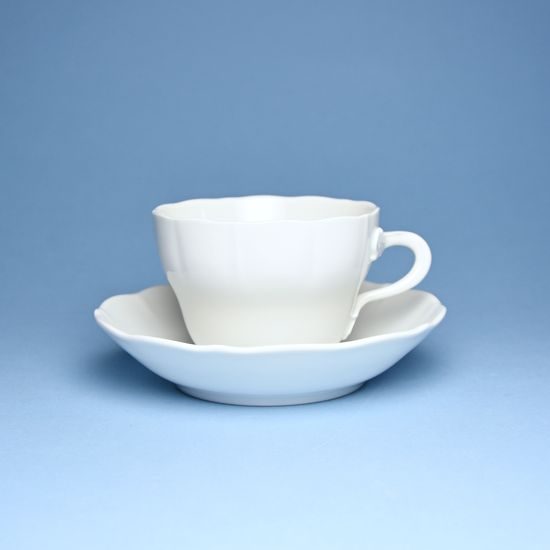 Cup and saucer C plus C 0,25 l / 15,5 cm for tea, White Porcelain, Cesky porcelan a.s.