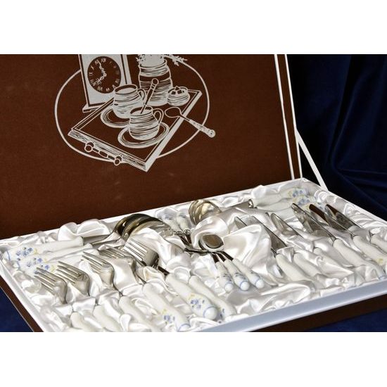 Cutlery set 24 pcs., Thun 1794 Carlsbad porcelain, BERNADOTTE Forget-me-not-flower