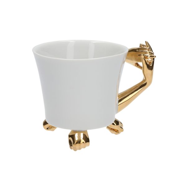 Hrnek Pěstičky 260 ml, porcelán Goldfinger