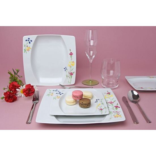 EYE luční kvítí, Talířová sada pro 6 osob, Thun 1794, karlovarský porcelán