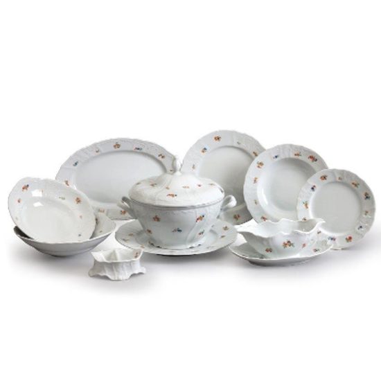 Dining set for 6 persons, Thun 1794 Carlsbad porcelain, BERNADOTTE hazenka