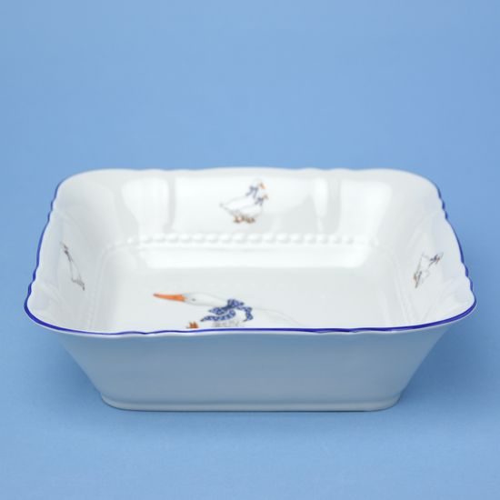 Bowl square 21 cm, Goose decor, Leander 1907