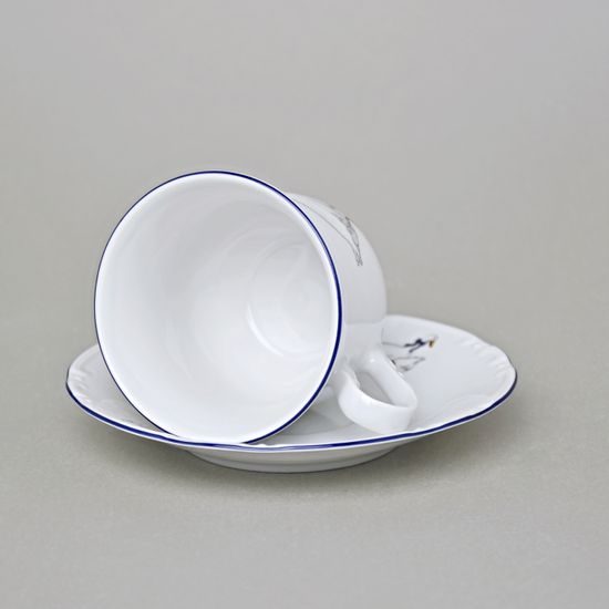 Cup 210 ml + saucer 155 mm, Constance, Geese, Thun 1794, Carlsbad Porcelain