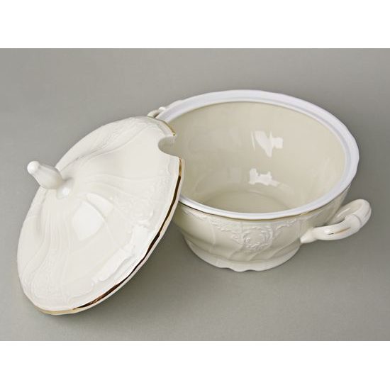 Víko k míse polévkové 2,5 l, Thun 1794, karlovarský porcelán, BERNADOTTE ivory + zlato