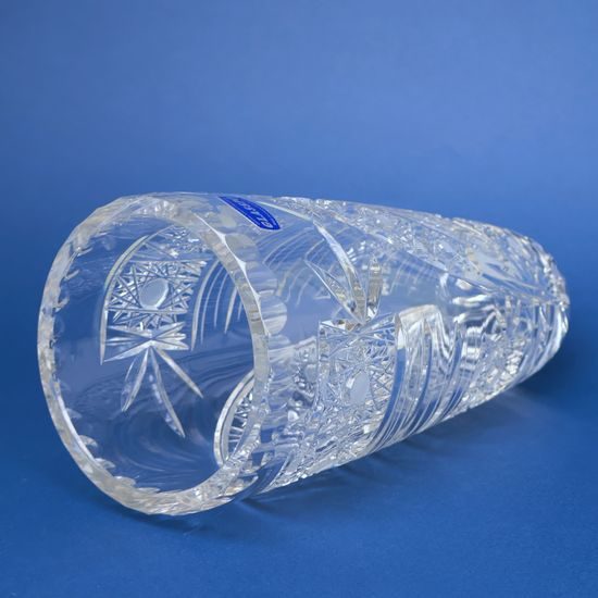 Crystal Hand Cut Vase (conical), Comet, 255 mm, Crystal BOHEMIA