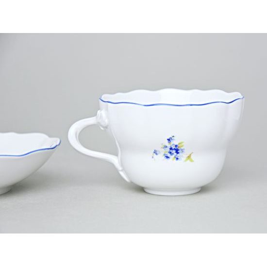 Cup and saucer D, 0,40 l, Forget-me-not-flower, Cesky porcelan a.s.