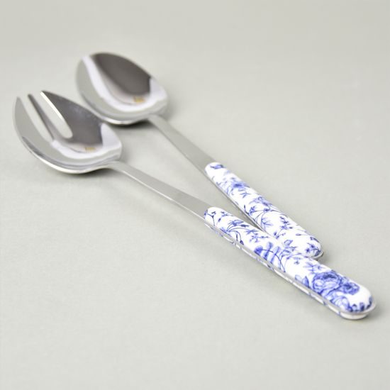 Salad servers 2 pcs., BISTROT China Roses 14039 blue, NEVA