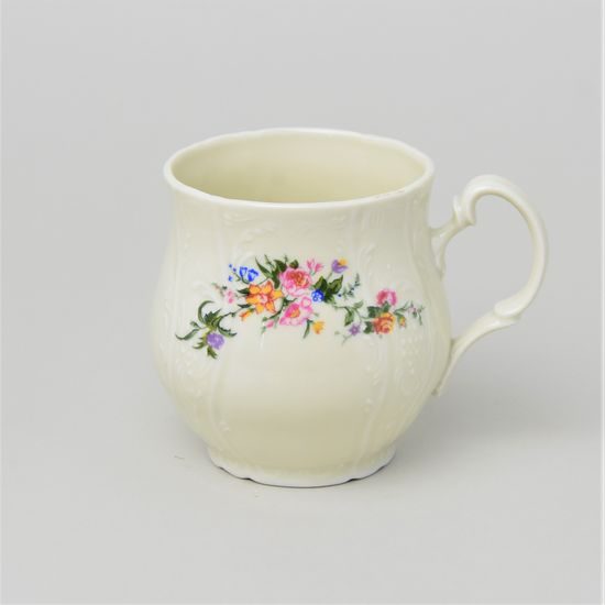 Mug Jonas 0,31 l, Thun 1794 Carlsbad porcelain, BERNADOTTE ivory + flowers