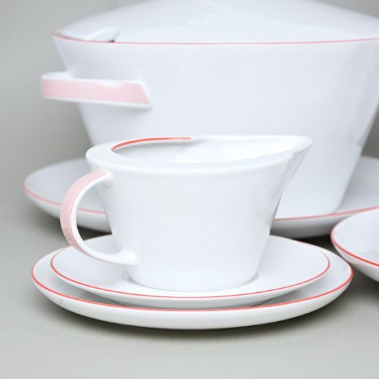 Omáčník 400 ml s podomáčníkem, Thun 1794, karlovarský porcelán, TOM červená linka