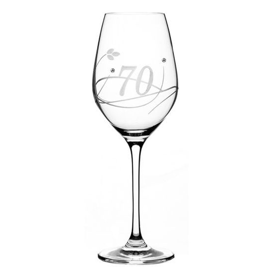 Celebration: Glass 360 ml plus Swarovski Crystals plus celebration number