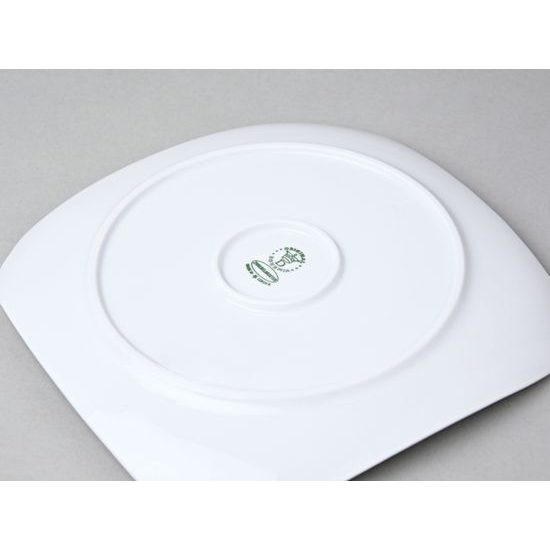 Talíř hranatý 21 cm, zelený cibulák, Český porcelán a.s.