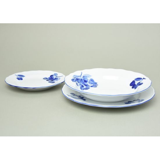 Plate set for 6 pers., Cesky porcelan a.s., Blue cherry