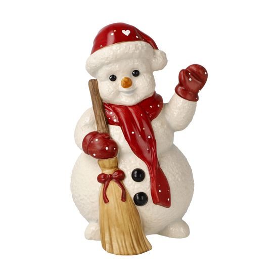 Snowman figurine Winter Cleaning 7 / 8.5 / 12cm, stoneware, Goebel