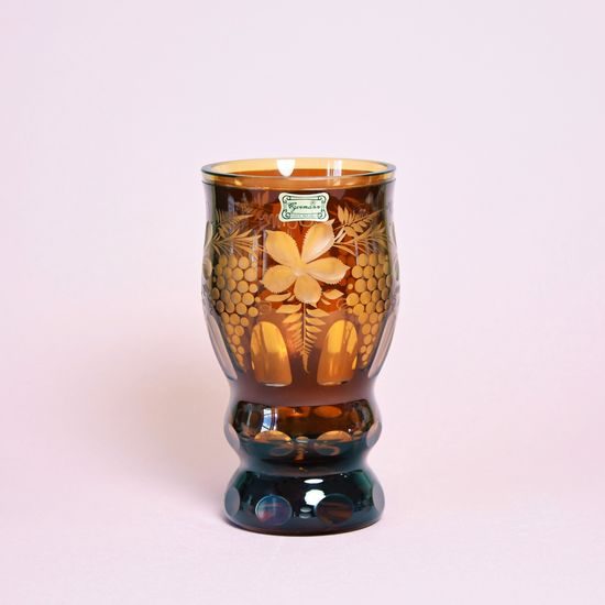 Egermann: Yellow Vase, 16,5 cm, Crystal Vases Egermann