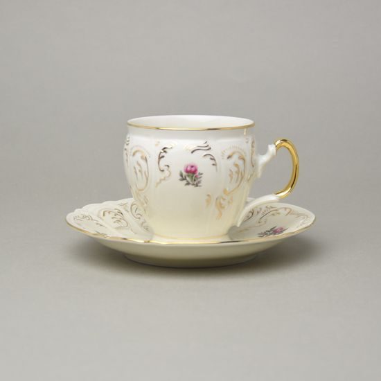 BERNADOTTE castle: Cup + saucer 220 ml / 16 cm, Thun 1794, karlovarský porcelán