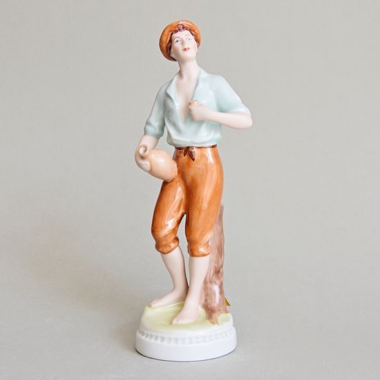 Man With A Jug, 8 x 7,5 x 22,5 cm, Saxe, Porcelain Figures Duchcov