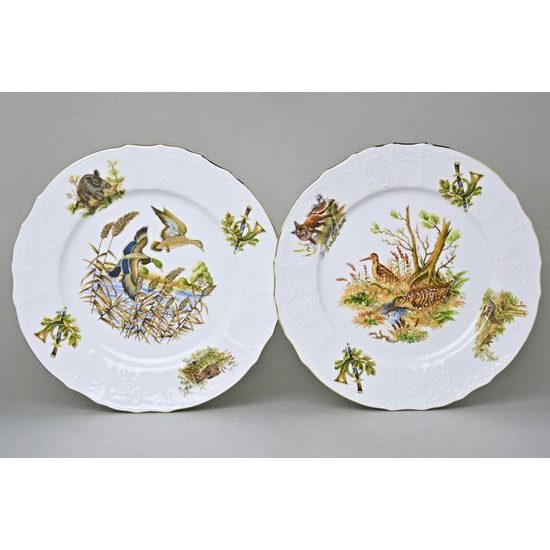 Plate - dinner 25 cm / random choice, Thun 1794 Carlsbad porcelain, BERNADOTTE hunting