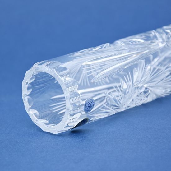 Křišťálová váza válec broušená úzká, 255 mm, Crystal BOHEMIA