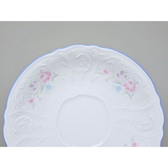 Saucer 155 mm, Thun 1794 Carlsbad porcelain, BERNADOTTE blue-pink flowers