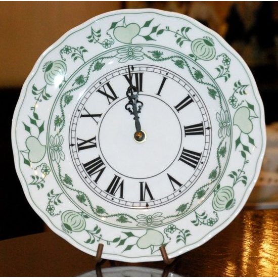 Wall clock with clockwork 24 cm, Green Onion Pattern, Cesky porcelan a.s.